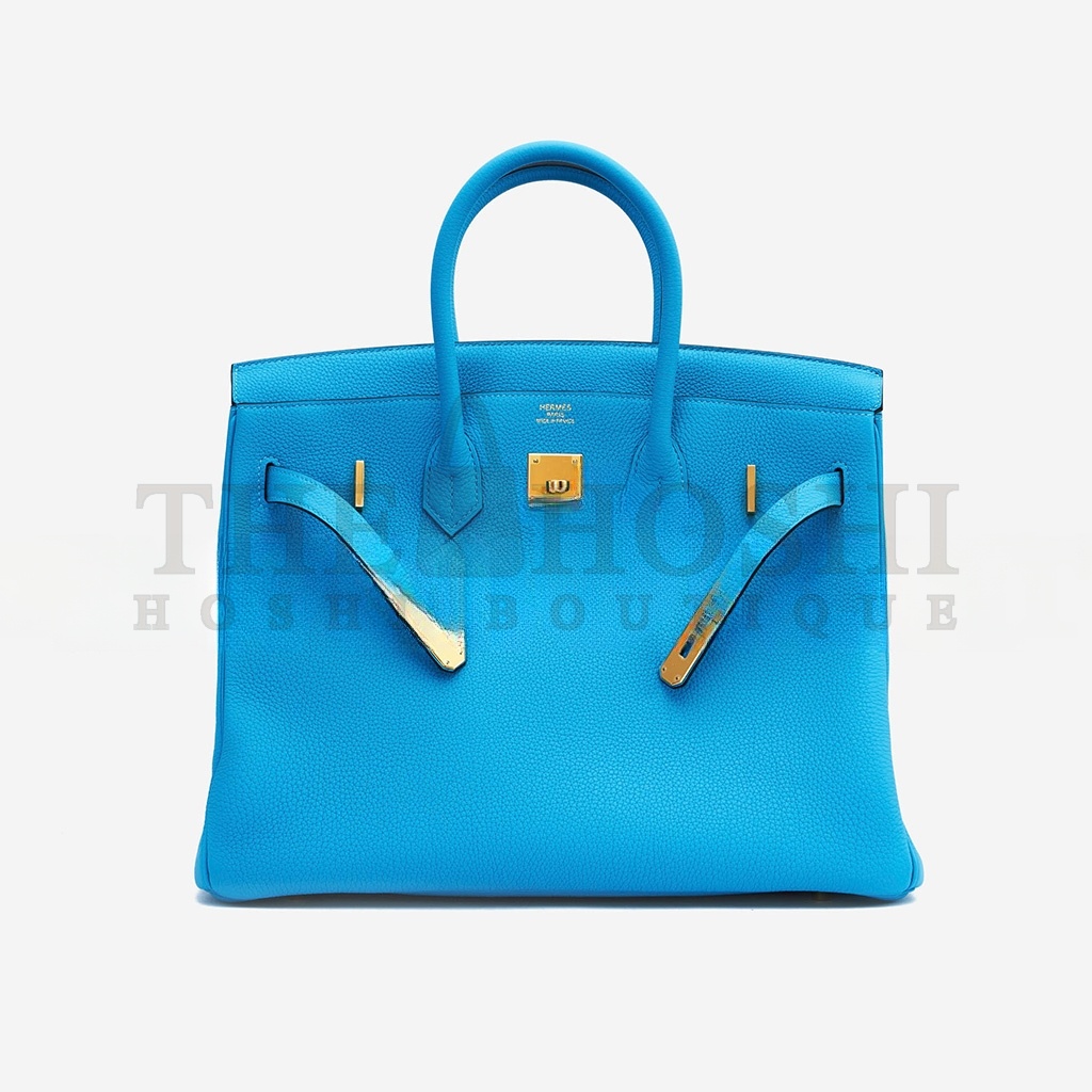 H**me5 BIRKIN 25 TOGO LEATHER BLUE GOLD BUCKLE BAG MSBK2300910 (25*20*13cm) Master Quality